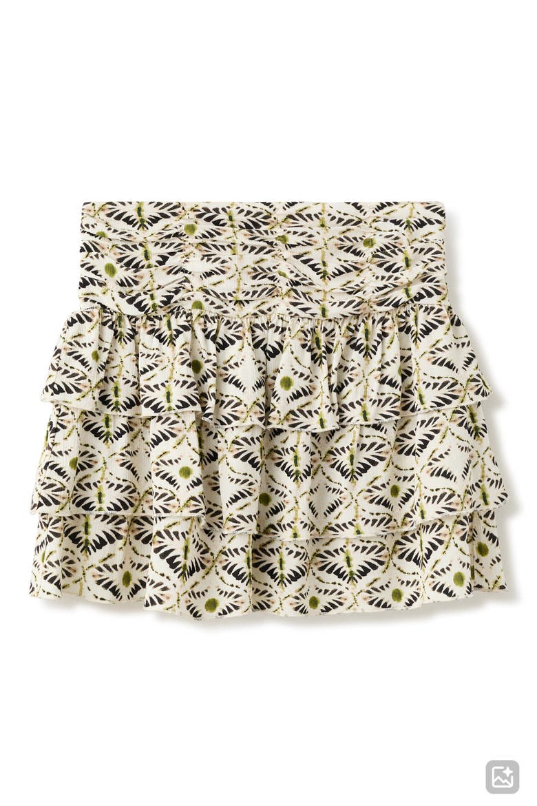 Kids' Ruffled Print Miniskirt, Alternate, color, ECRU