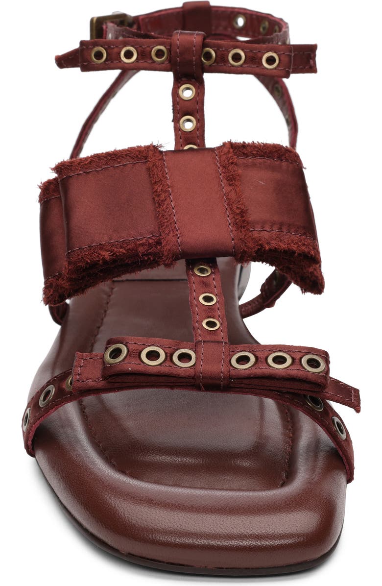Ash Rachel Studded Ankle Strap Slide Sandal, Alternate, color, Marsala