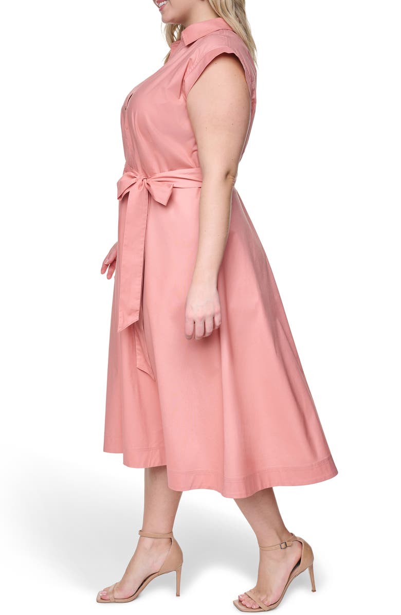 Calvin Klein Cap Sleeve Shirtdress, Alternate, color, Desert Rose
