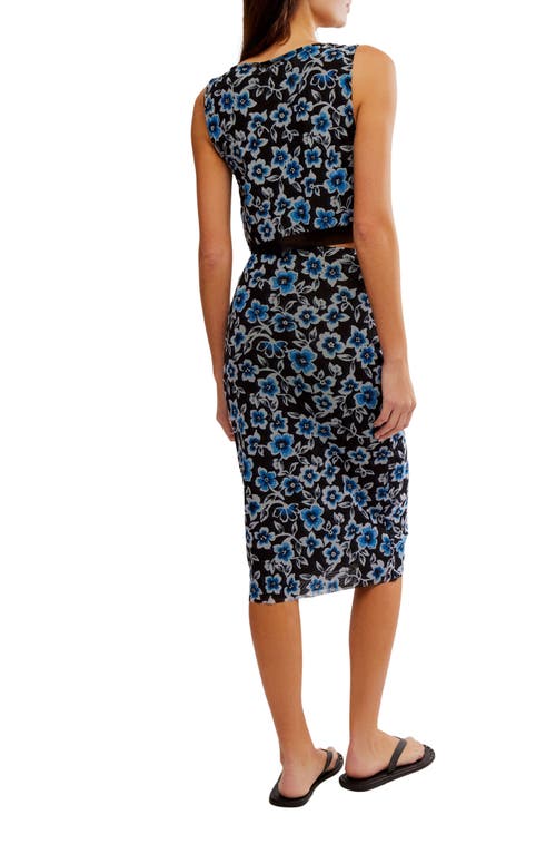 Free People Mona Floral Tank & Midi Skirt Set In Black Combo