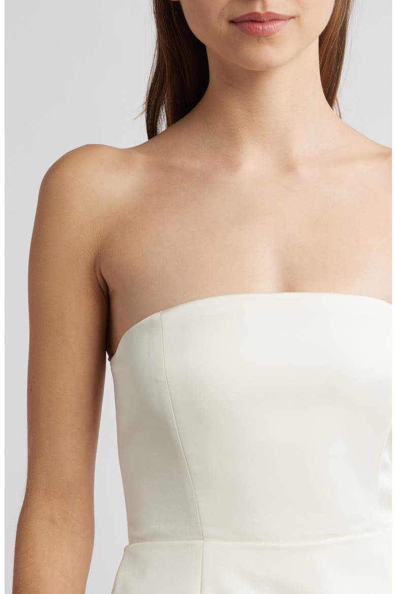 Gemma Strapless Netted Gown, Alternate, color, IVORY