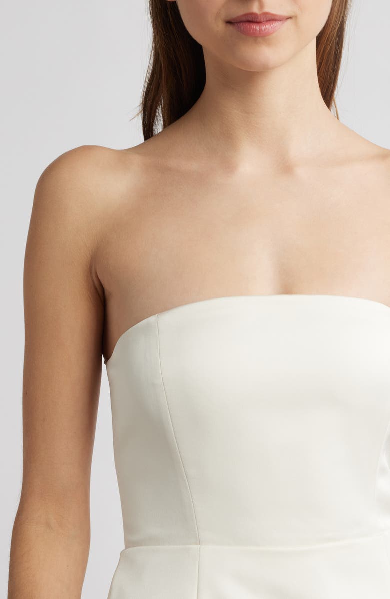 Delfi Collective Gemma Strapless Netted Gown, Alternate, color, Ivory