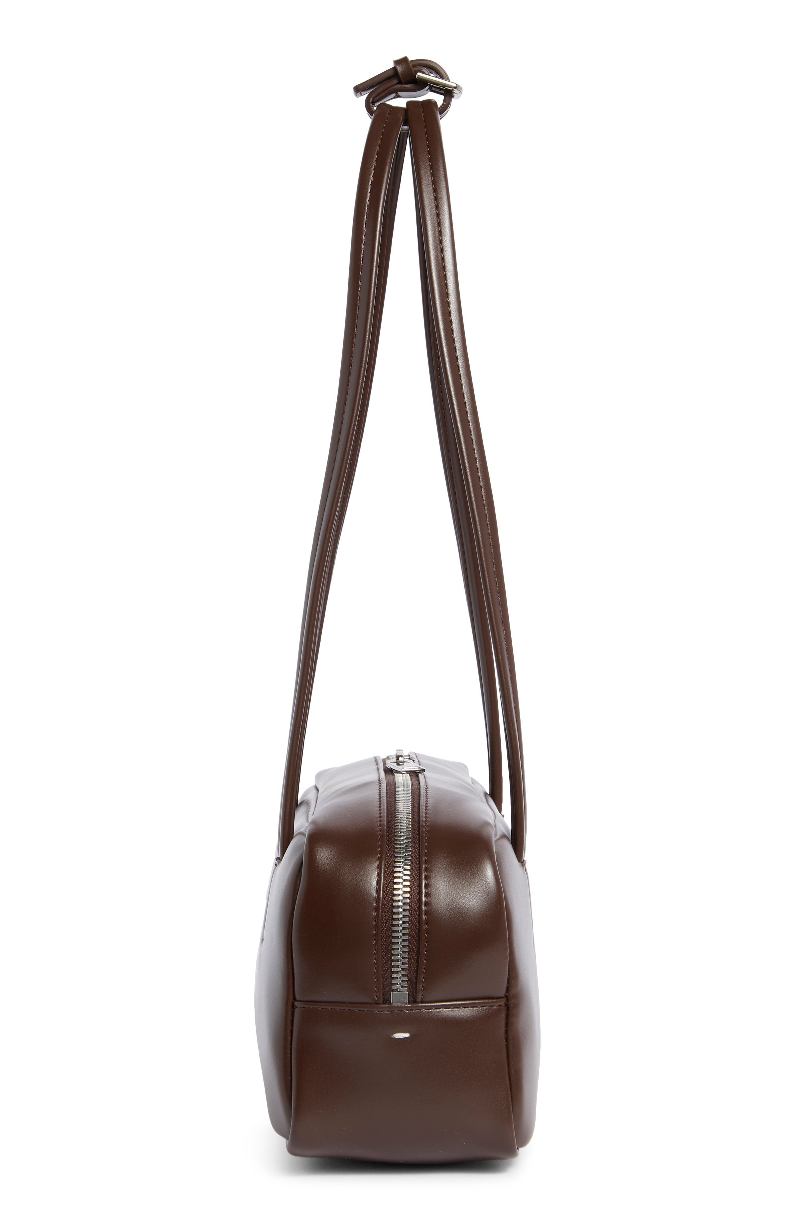Stand Oil More Faux Leather Baguette Bag, Alternate, color, Marron