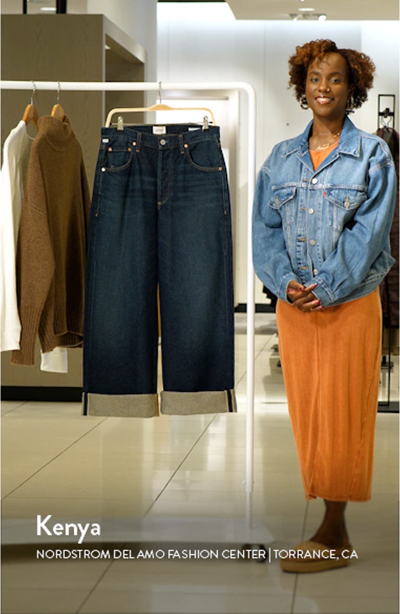 Ayla Cuffed Super High Waist Crop Baggy Jeans, sales video thumbnail