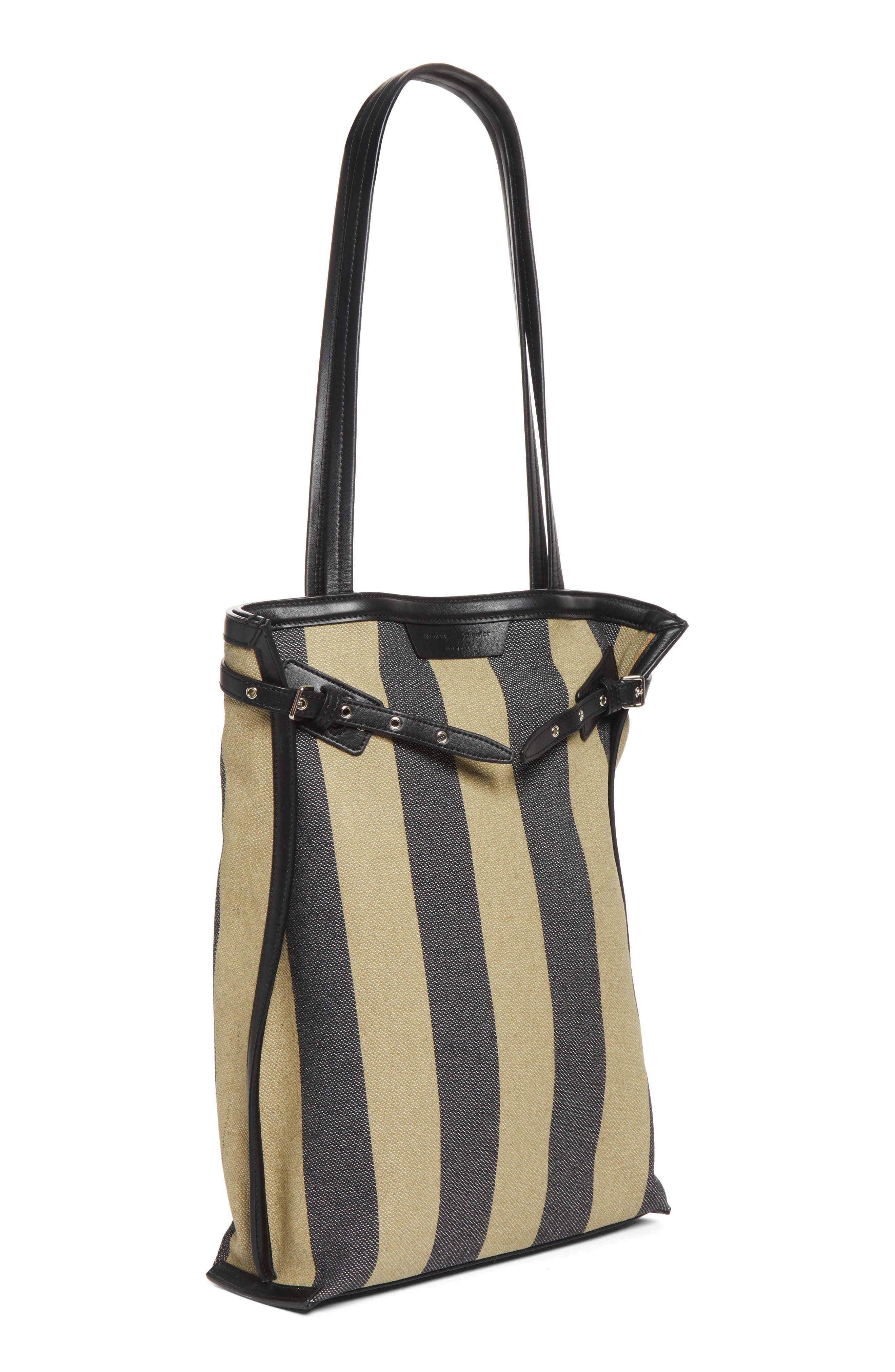 North/South Days Stripe Canvas Tote, Alternate, color, MOSS/ BLACK