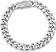 SAVVY CIE JEWELS Pavé Cubic Zirconia Chunky Curb Chain Bracelet