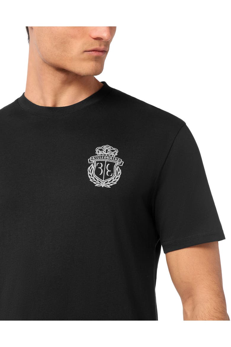 T-Shirt Round Neck Crest Men, Alternate, color, black