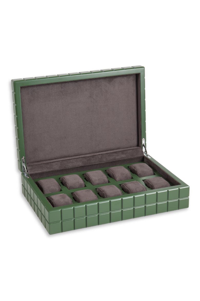 Modern Cube Watch Storage Box, Alternate, color, GREEN