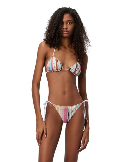 Lamé Slub Viscose Triangle Bikini
