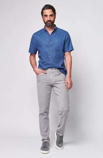 Slim Straight Leg Stretch Terry Cloth Pants