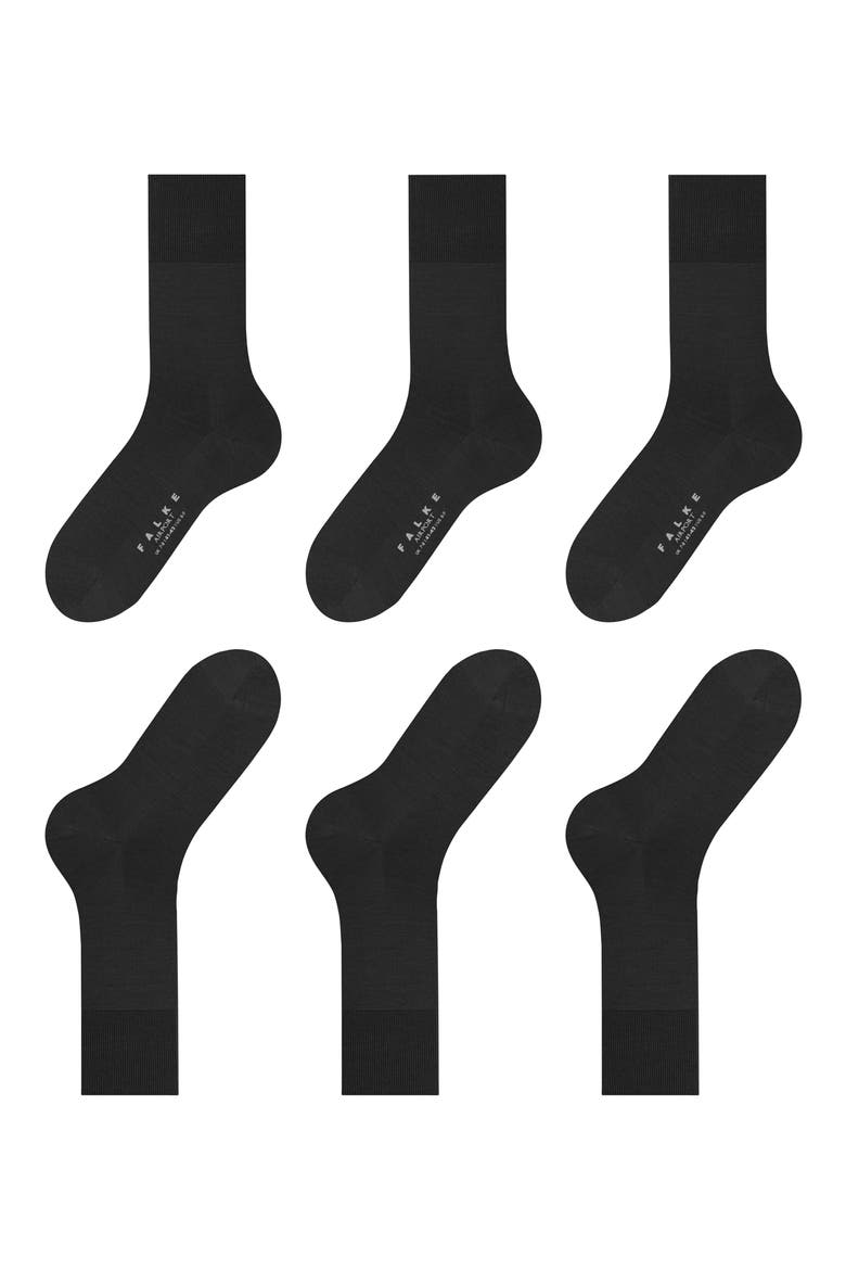 Airport 3-Pack Dress Socks, Alternate, color, BLACK