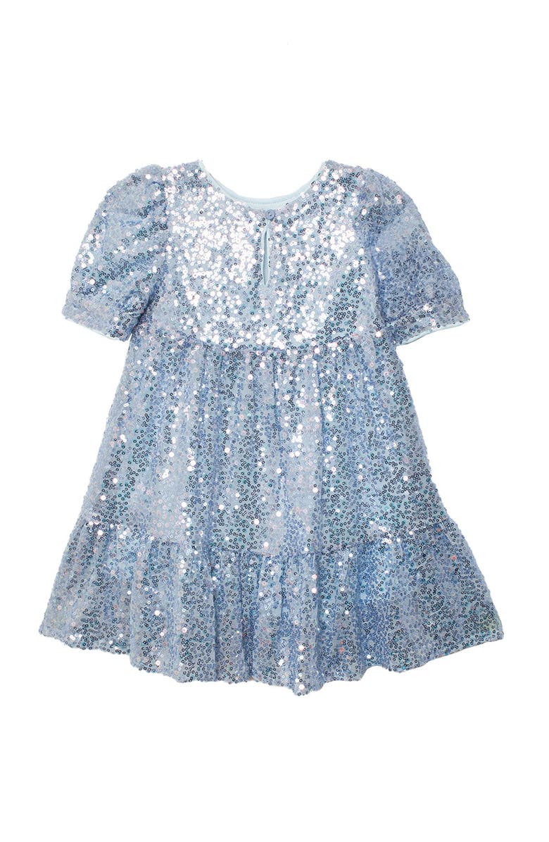 Isobella & Chloe Starry Blue Glitter Dress, Alternate, color, Blue