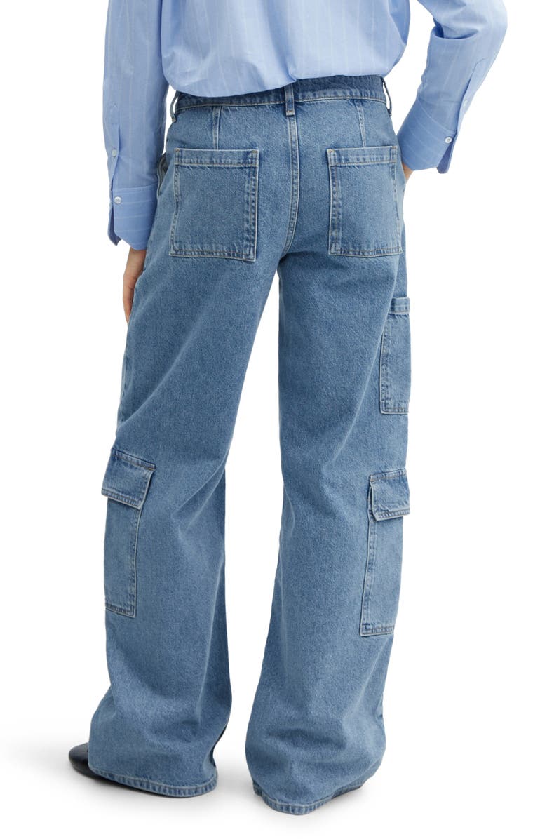 MANGO Straight Leg Cargo Jeans, Alternate, color, 