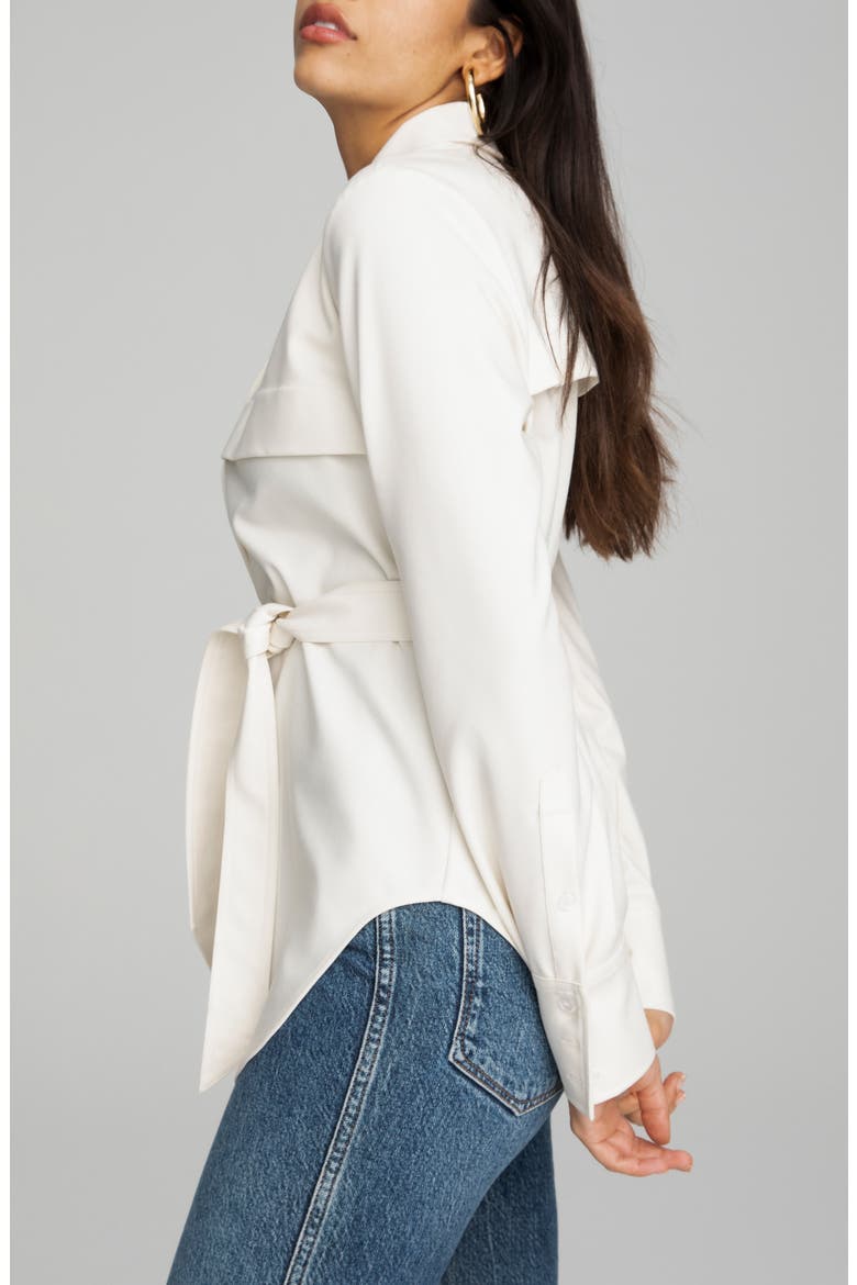 Safari Tie Waist Tunic Shirt, Alternate, color, BONE001