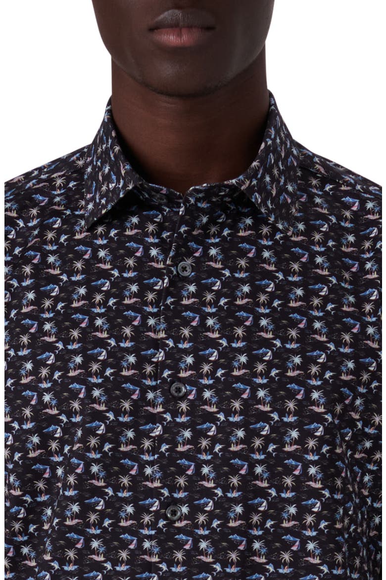 Milo OoohCotton® Short Sleeve Button-Up Shirt, Alternate, color, MIDNIGHT