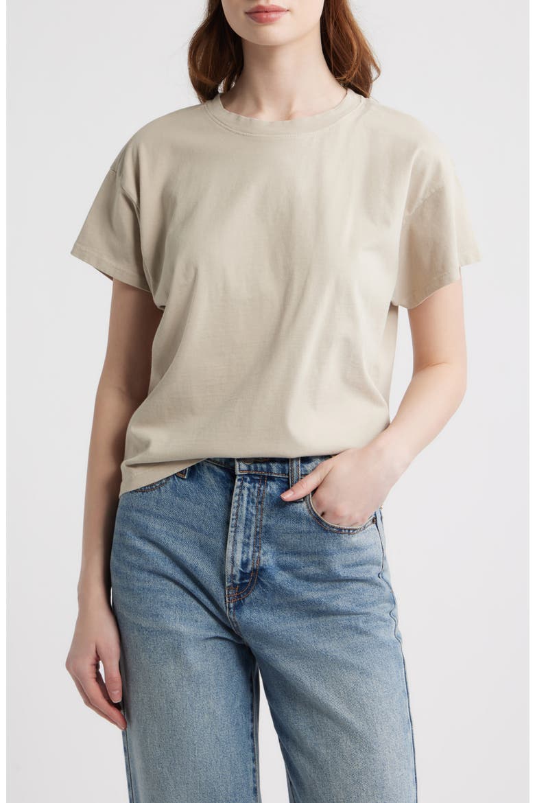 Kelly Washed Boxy Cotton T-Shirt, Main, color, SOFT BEIGE