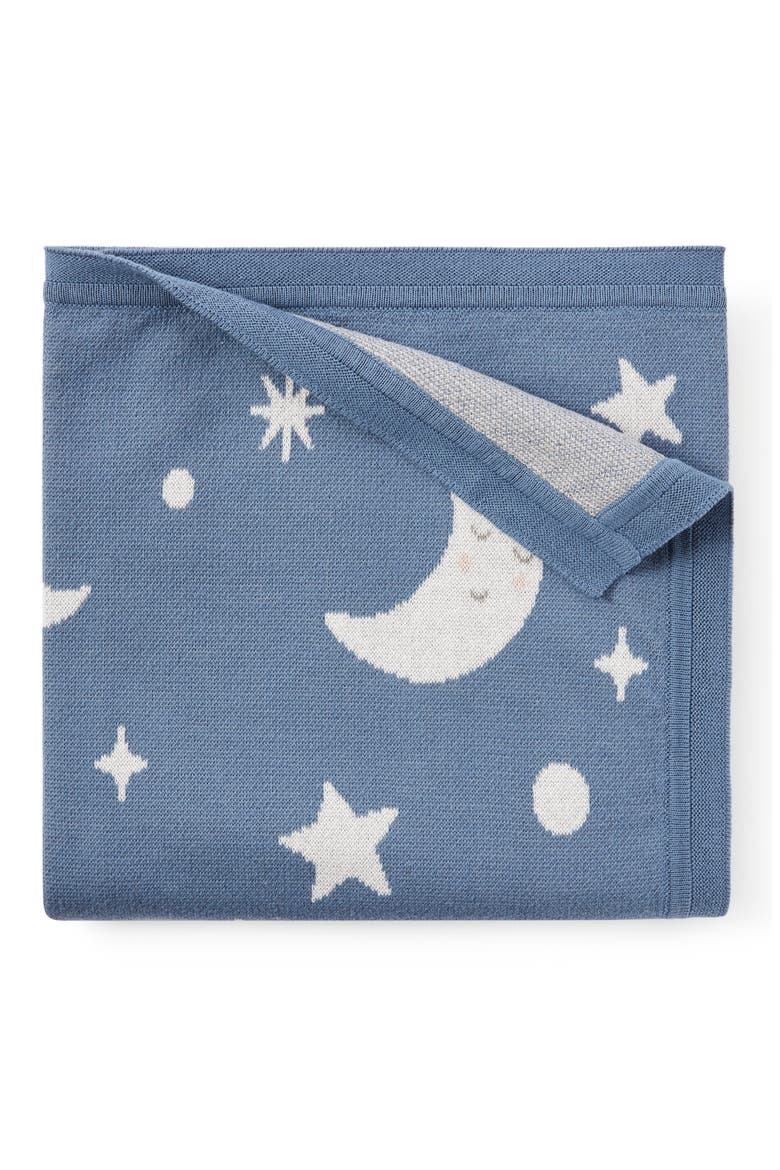 Celestial Cotton Knit Blanket, Main, color, BLUE