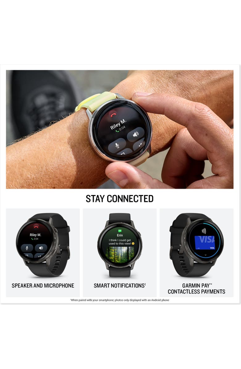 Garmin Venu 4 Smartwatch 45mm, Alternate, color, Slate With Black Silicone Band