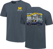 IMAGE ONE Women's Navy Michigan Wolverines Comfort Colors Campus Scene Drawing Script T-Shirt