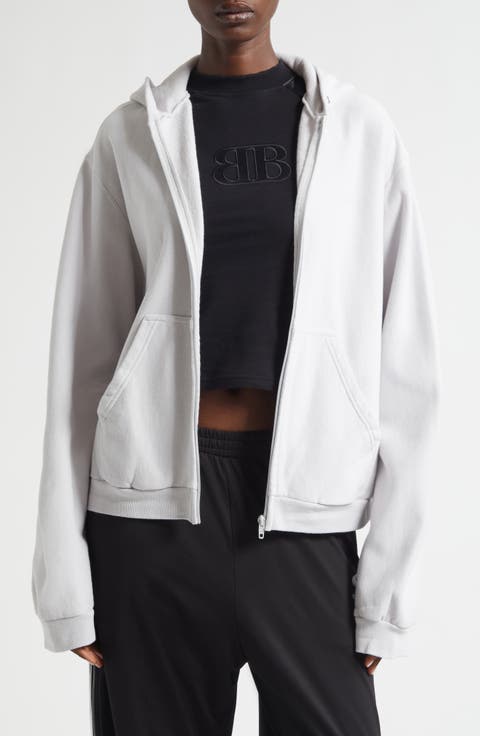 Logo Embroidered Dry Fleece Zip Hoodie