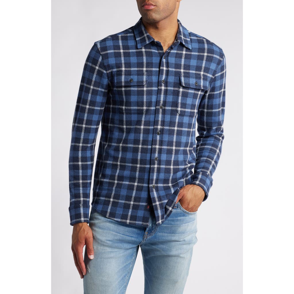 Faherty Legend Sweater Shirt Blue Winds Plaid