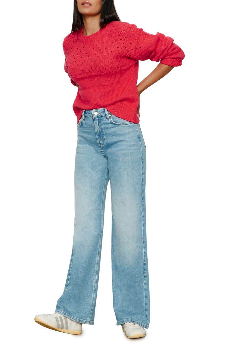 Sanctuary Femme Openwork Sweater, Alternate, color, Tulip Red