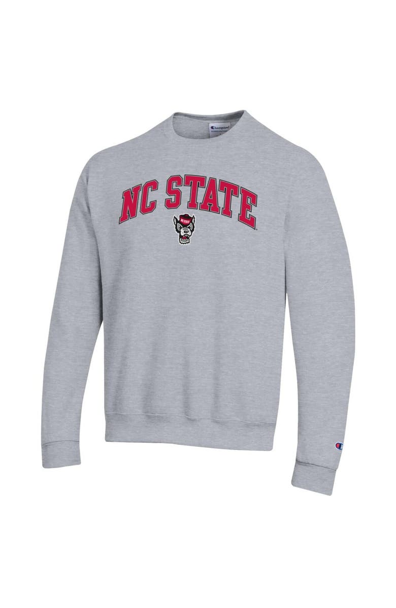 Champion Men's Champion  Heather Gray NC State Wolfpack Arch Over Logo Pullover Sweatshirt, Alternate, color, Heather Gray