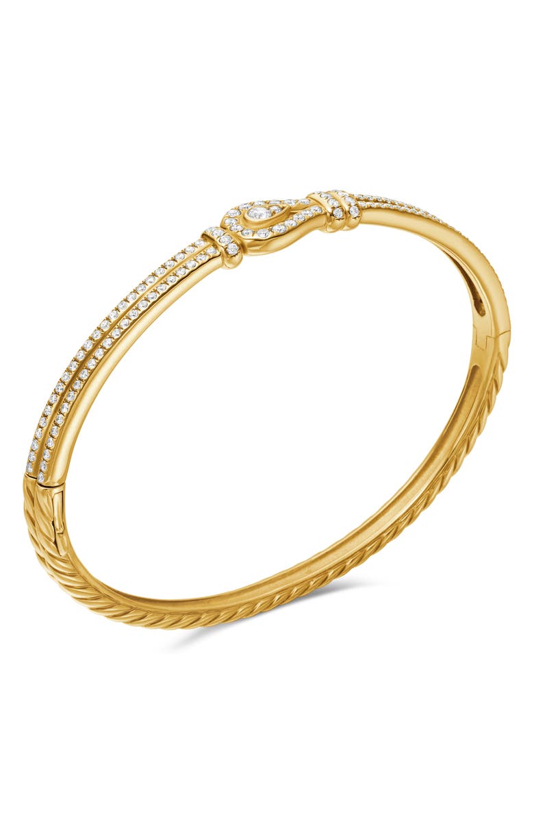 David Yurman Thoroughbred Loop Bracelet in 18K Yellow Gold with Full Pavé Diamonds, Alternate, color, 
