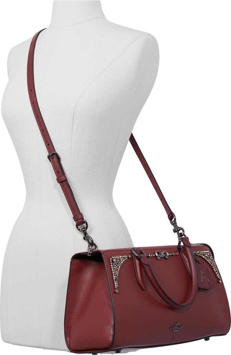 COACH x Selena Gomez Selena Bond Embellished Leather Satchel, Alternate, color,