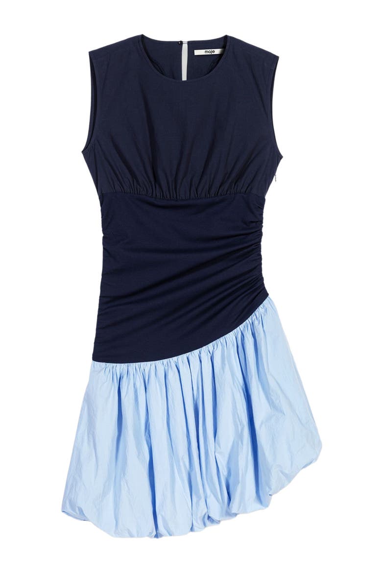 Jersey and cotton mix dress, Alternate, color, Blue