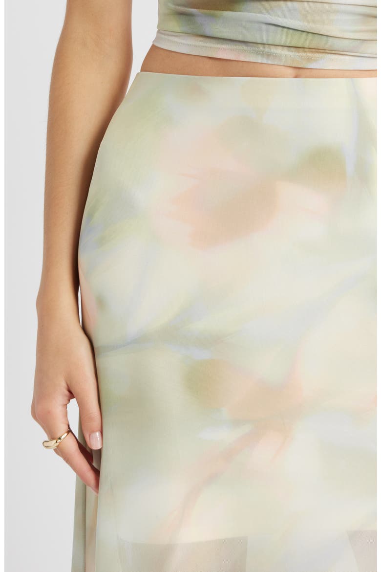 Print Mesh Maxi Skirt, Alternate, color, PINK WHISPER FLORAL