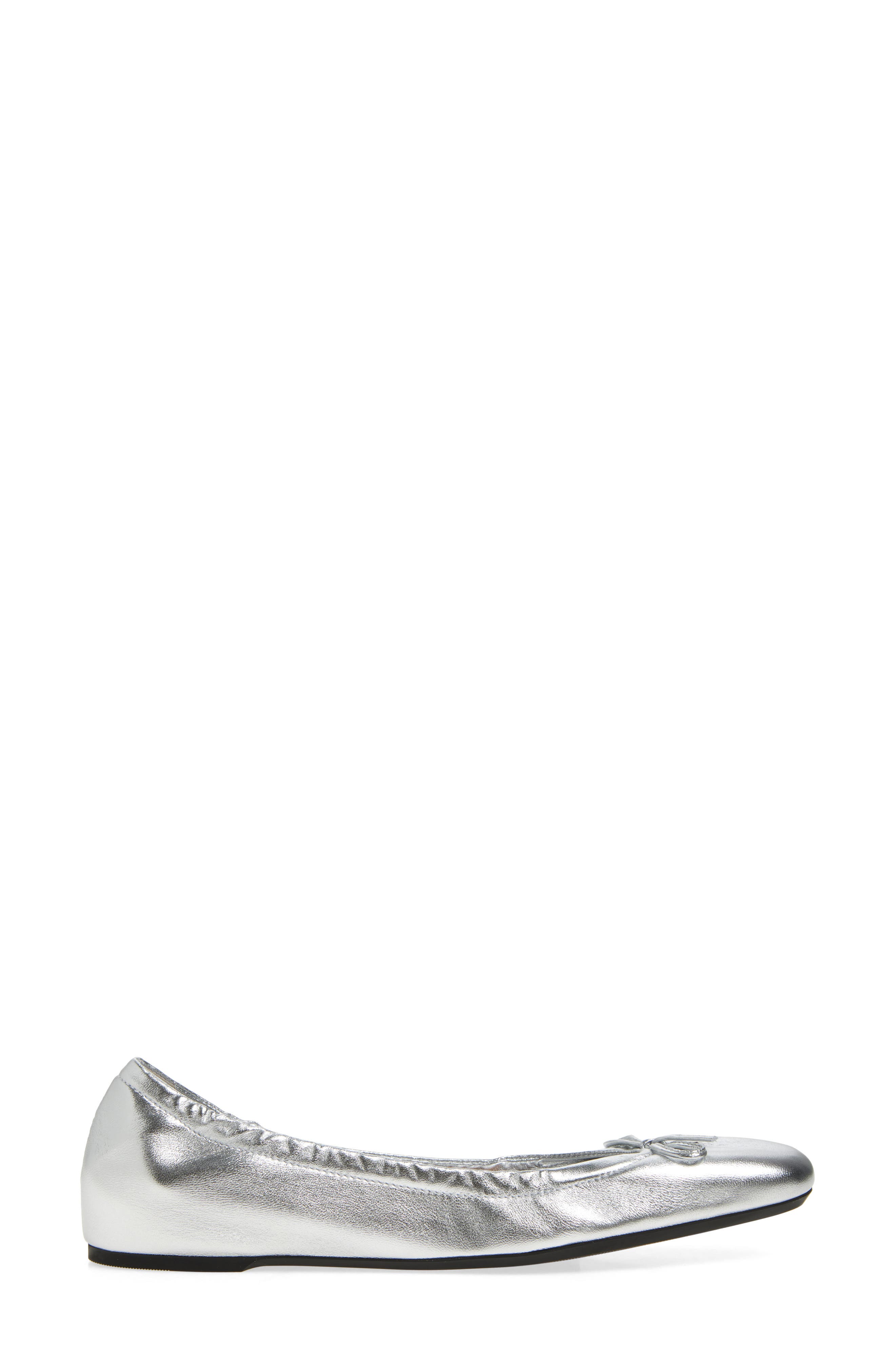 Valentino Garavani VLOGO Signature Metallic Leather Ballet Flat, Alternate, color, 