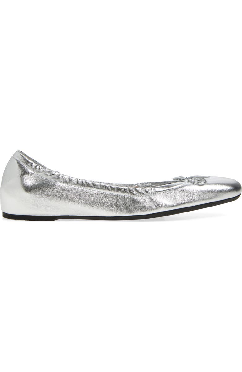 Valentino Garavani VLOGO Signature Metallic Leather Ballet Flat, Alternate, color,