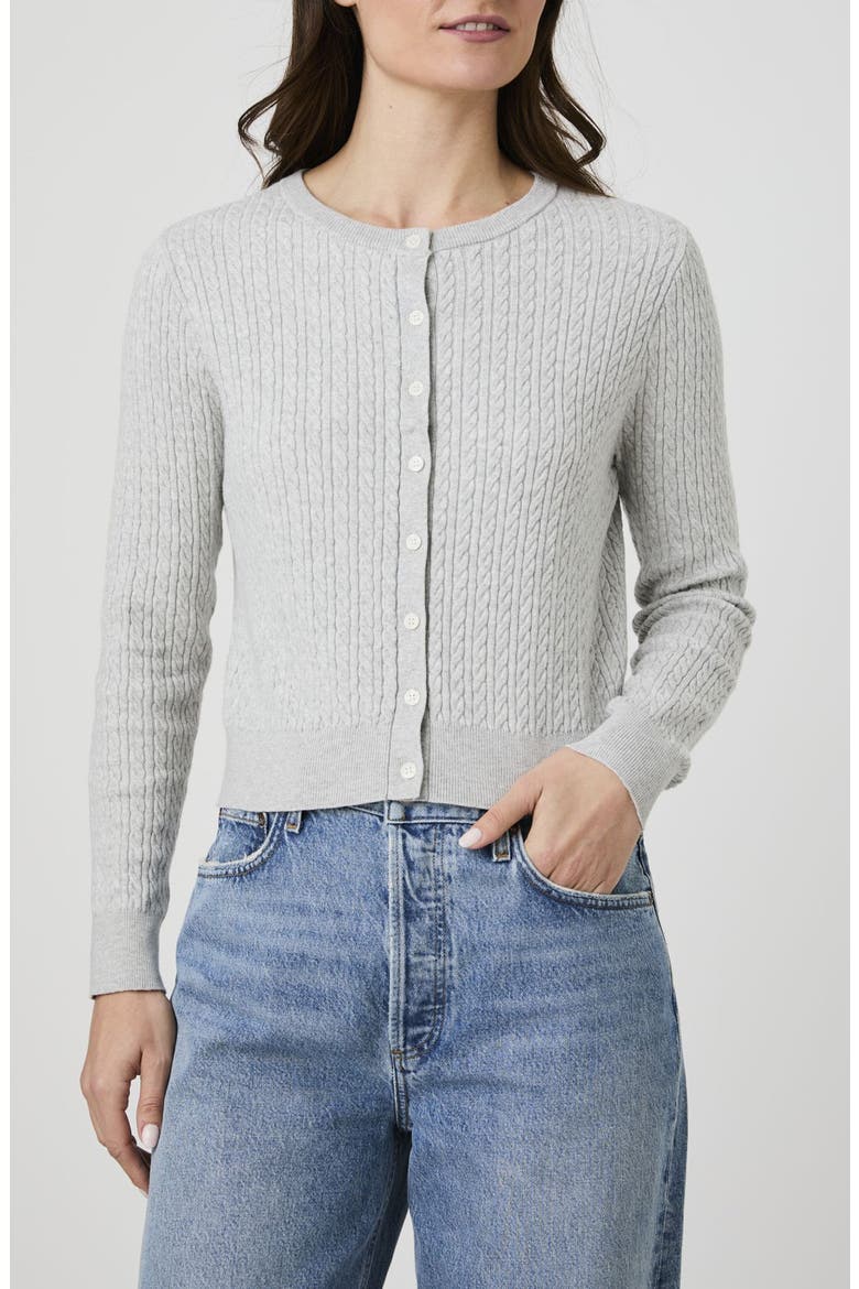 Cable Stitch Cardigan, Main, color, HEATHER