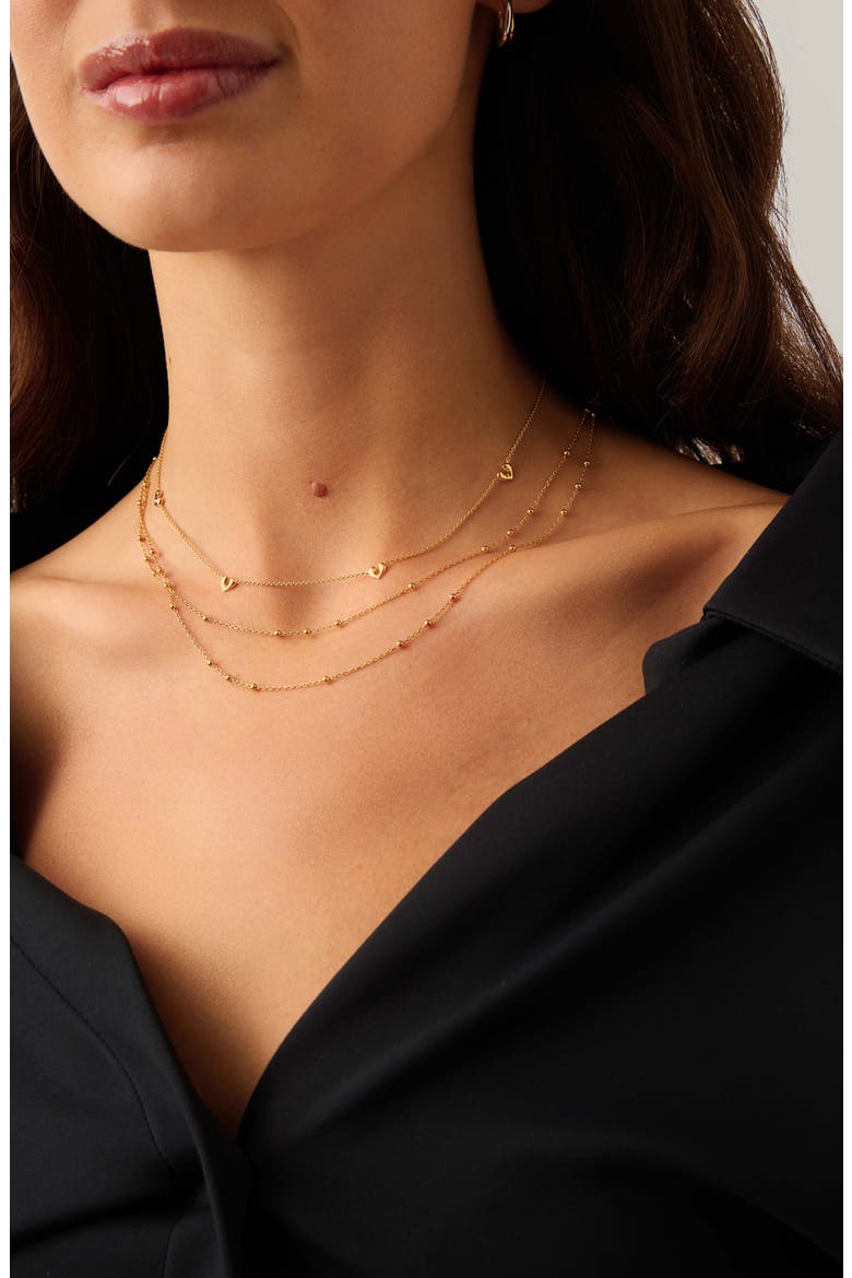 Molten Heart Mini Charm Choker, Alternate, color, GOLD