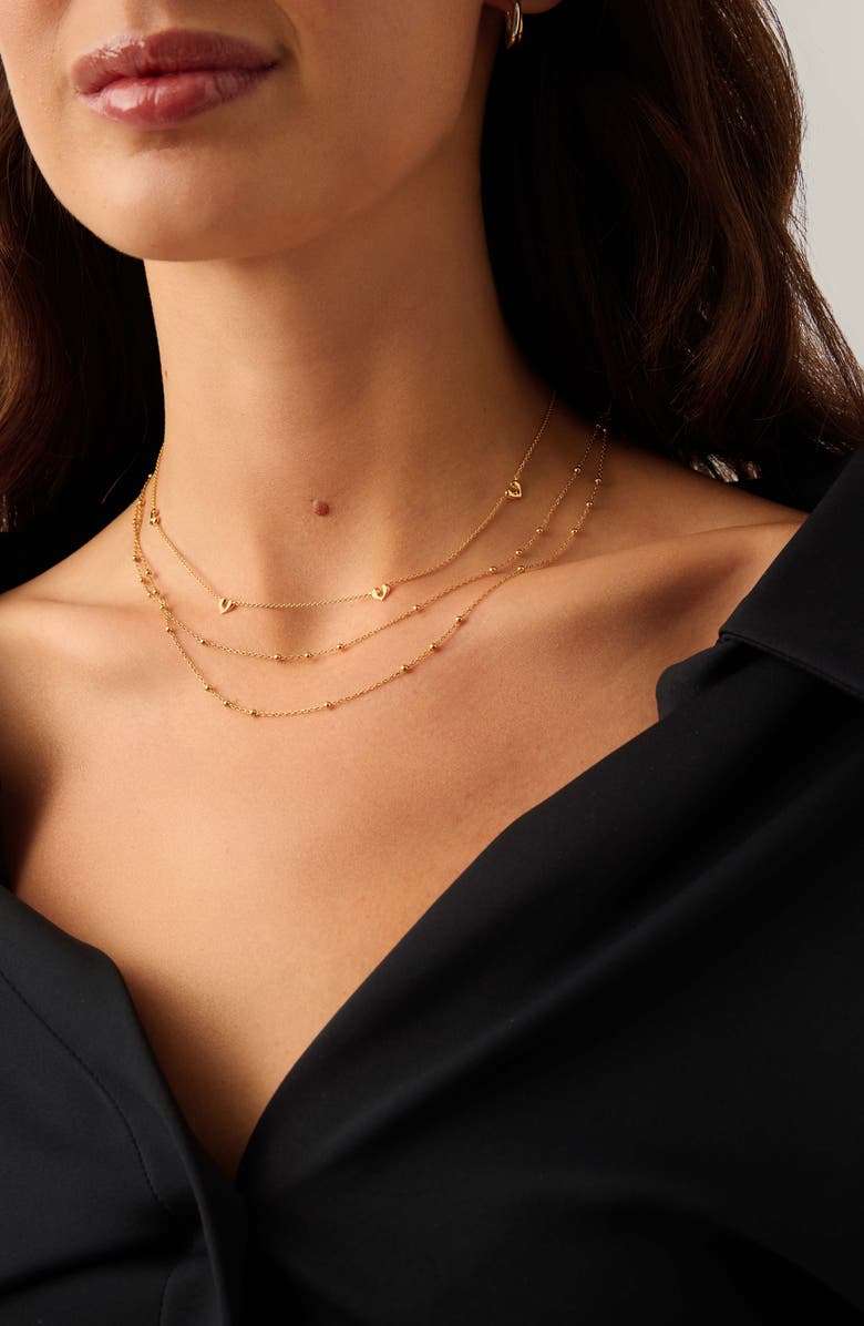 Missoma Molten Heart Mini Charm Choker, Alternate, color, Gold