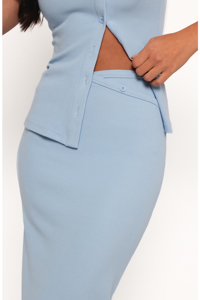 Adeline Buttoned Top & Maxi Skirt Set, Alternate, color, LIGHT BLUE