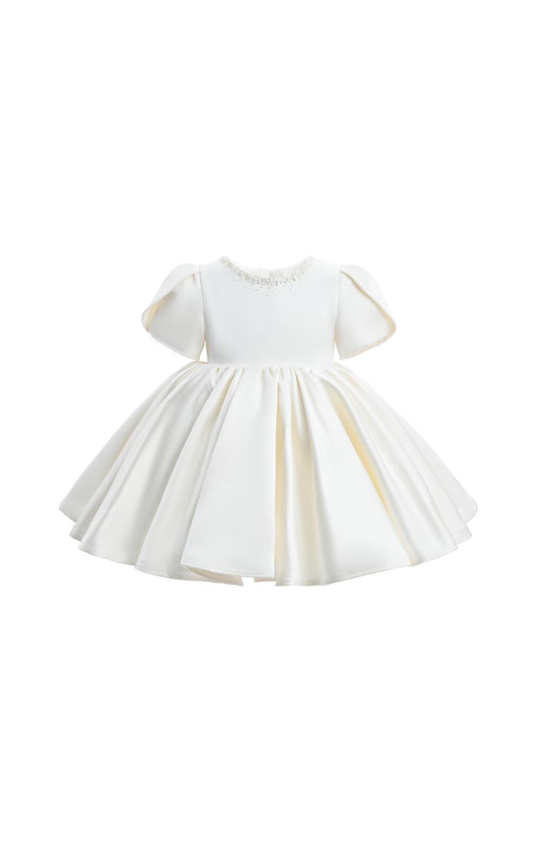 Tulleen Ivory Pearl-Accented Occasion Dress, Alternate, color, Ivory