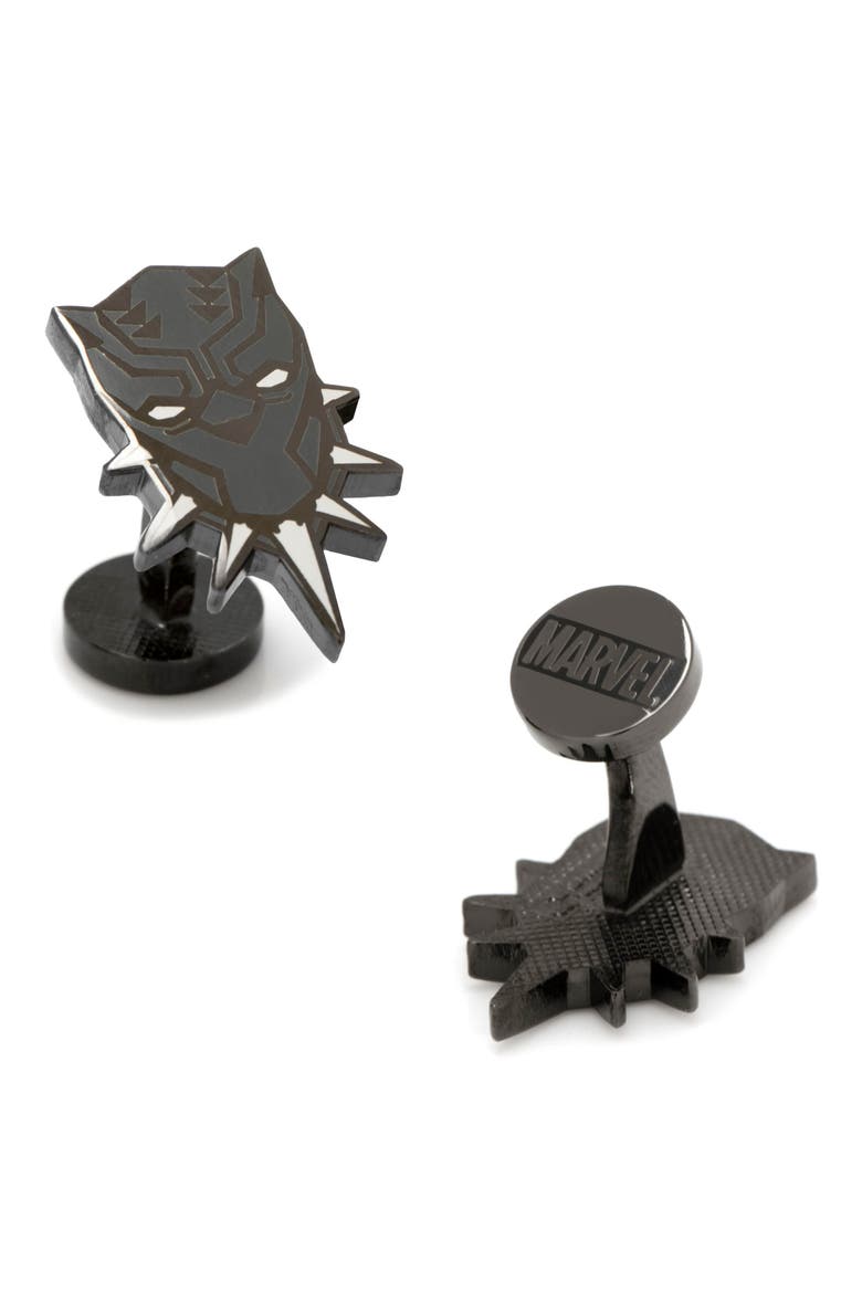 Black Panther Cuff Links, Alternate, color, BLACK