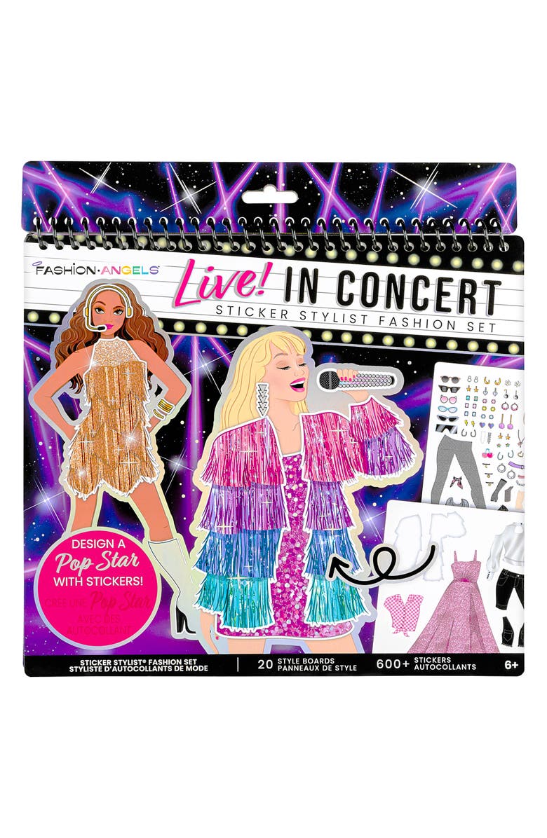 Fashion Angels Sticker Stylist Fashion Set, Live in Concert, DIY Craft Kit, Alternate, color, Multicolored