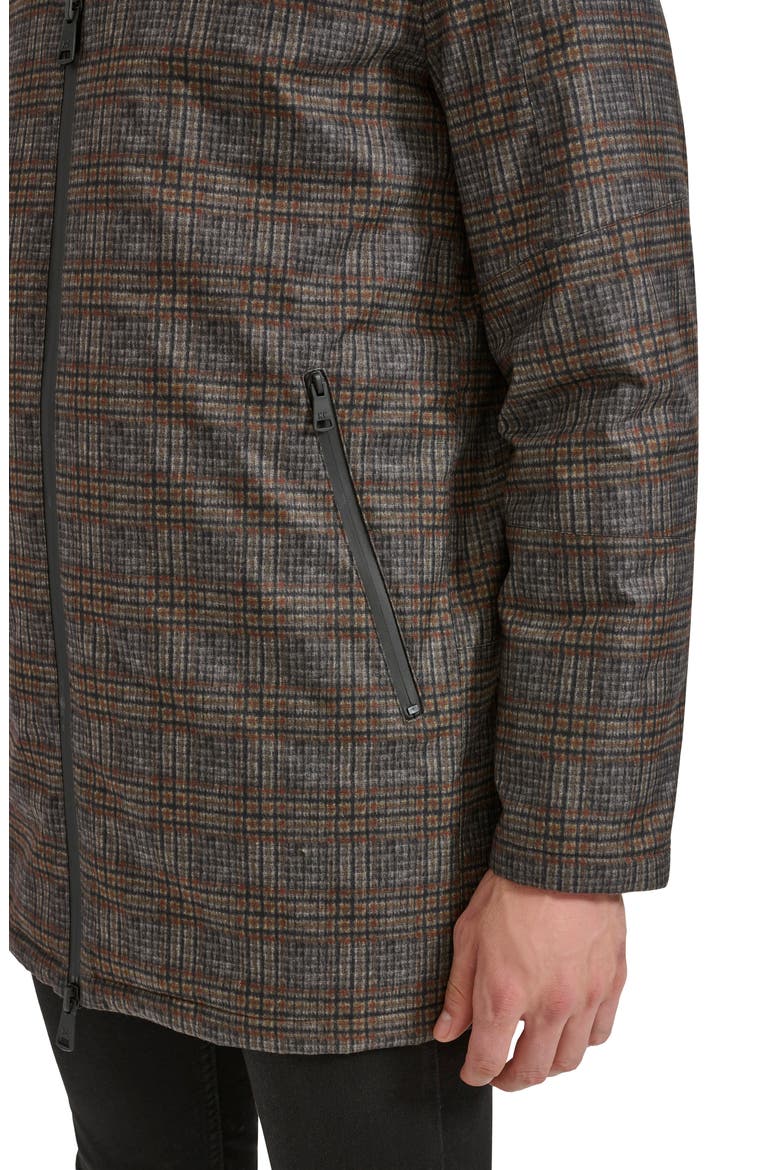 Water Resistant Coat with Quilted Bib, Alternate, color, GREY PLAID