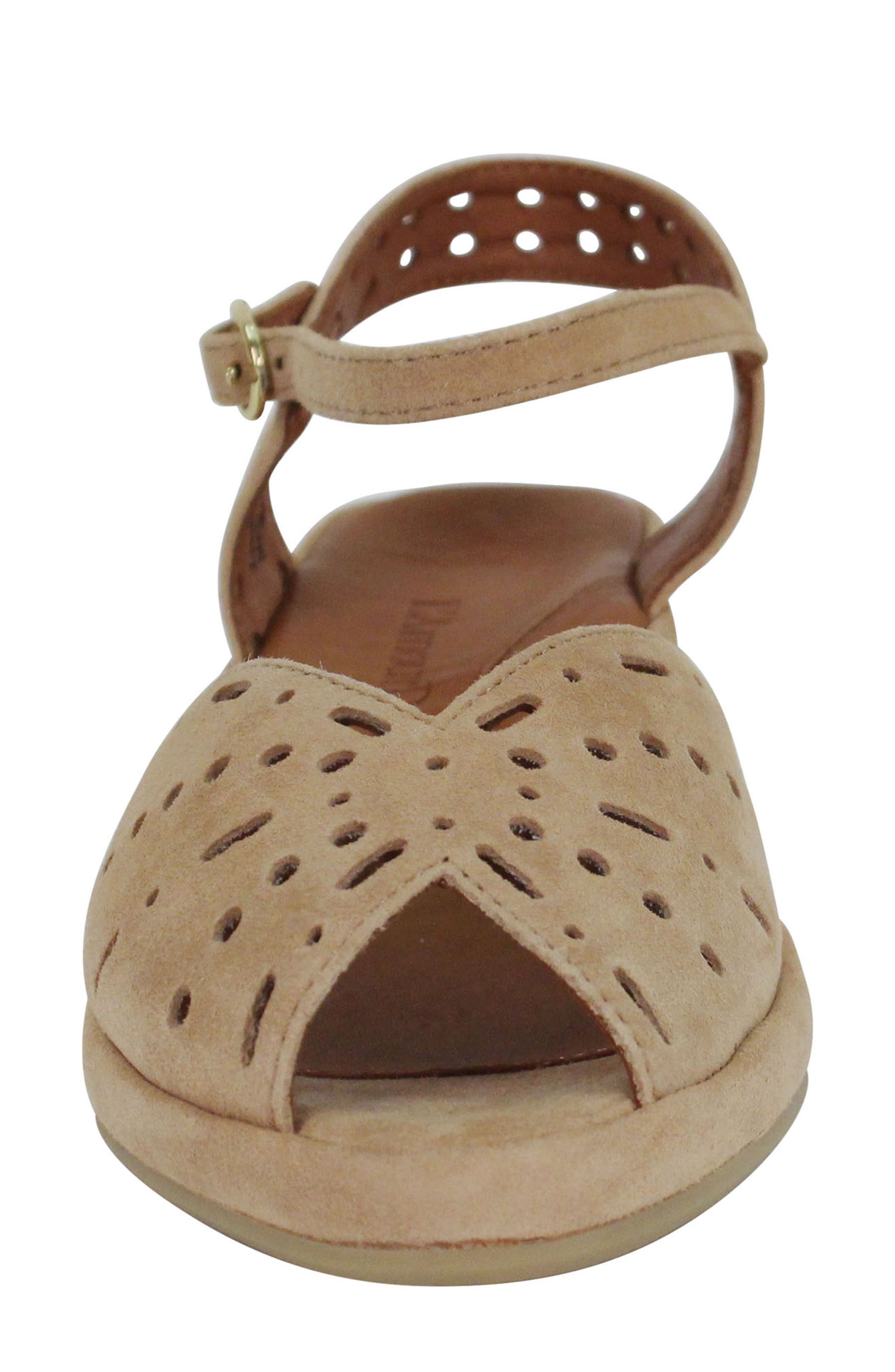 'Brenn' Ankle Strap Sandal, Alternate, color, COGNAC SUEDE