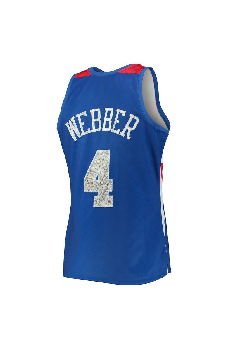 Mitchell & Ness Men's Mitchell & Ness Chris Webber Blue Washington Bullets 1996/97 Hardwood Classics NBA 75th Anniversary Diamond Swingman Jersey, Alternate, color, 