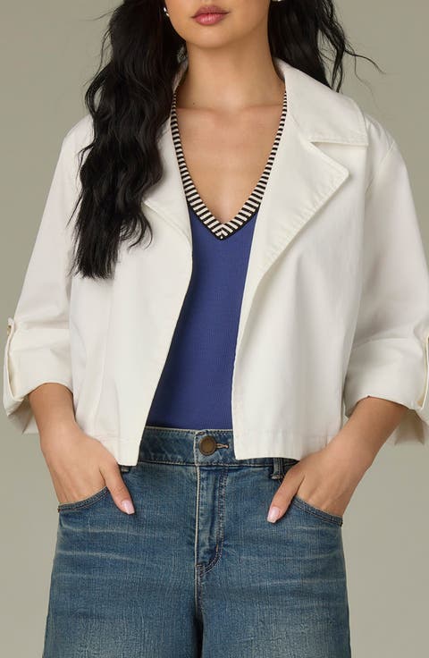 Roll Tab Open Front Soft Blazer