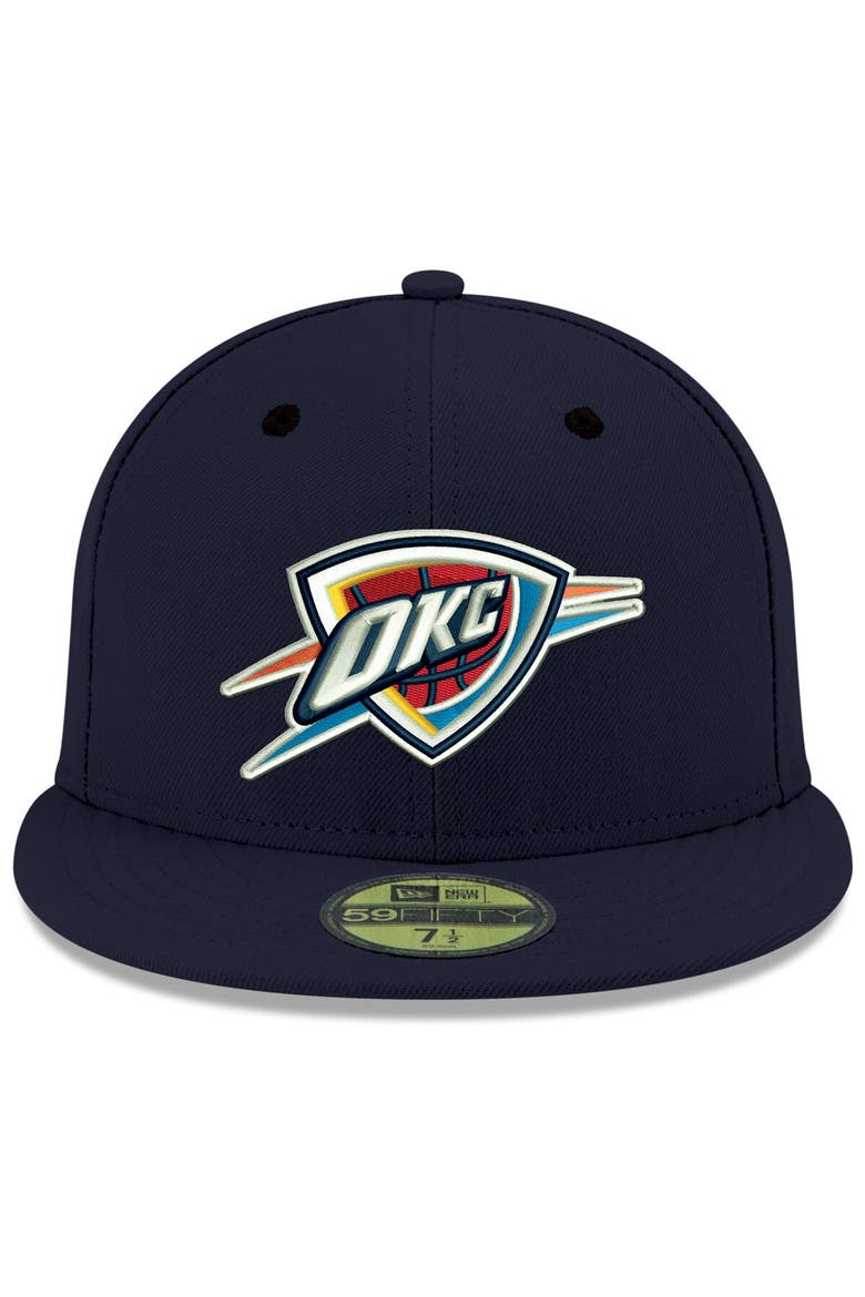 Men's New Era Navy Oklahoma City Thunder Official Team Color 59FIFTY Fitted Hat, Alternate, color, Navy