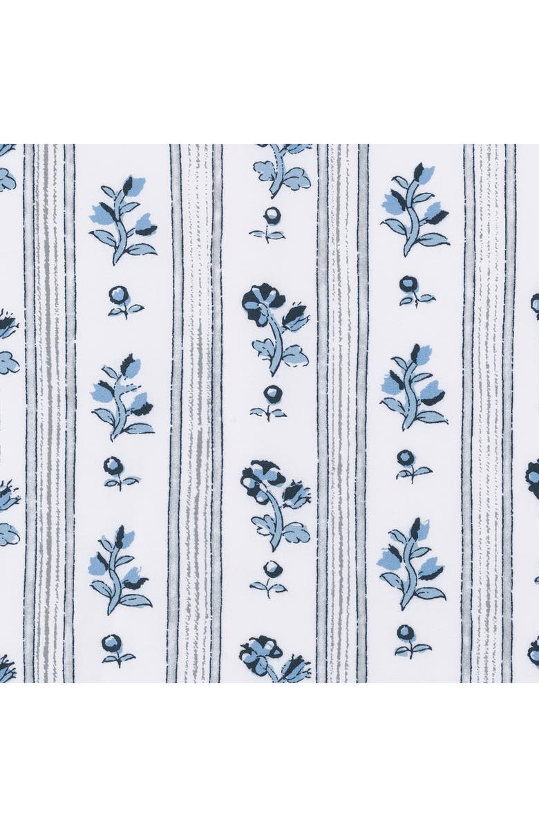 Matouk Cabanon Stripe 500 Thread Count Cotton Percale Flat Sheet, Alternate, color, Blue