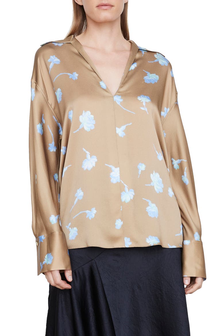 Sea Carnation Silk Shirt, Main, color, SANDALO