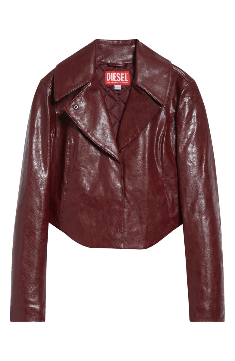 DIESEL<sup>®</sup> G-Ameck Faux Leather Crop Jacket, Main, color, Bordeaux