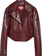 DIESEL® G-Ameck Faux Leather Crop Jacket