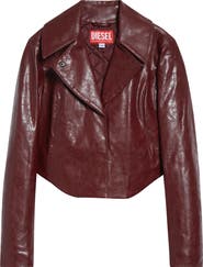DIESEL® G-Ameck Faux Leather Crop Jacket